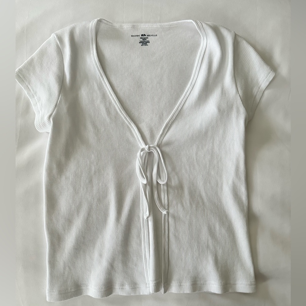 White Brandy Melville Tie Front Top